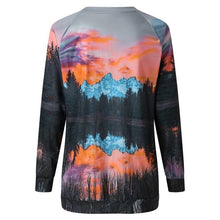Load image into Gallery viewer, 2021 Spring New Women&#39;s Landscape Printed Large Long Sleeve T-shirt Befree Harajuku Vintage Modis Tumblr Plus Size Tops Gothic