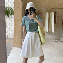 Load image into Gallery viewer, 2021 Spring Summer Fashion High Waist Women Shorts Casual Half- Length Sashes Belted Women Loose Shorts Pockets  Streetwear