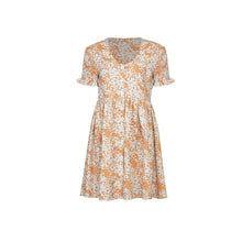 Load image into Gallery viewer, 2021 Spring Summer New Floral Short Dress Women V Neck  Single Breasted High Waist Print Ladies Slim Button Dot Dresses