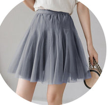 Load image into Gallery viewer, 2021 Spring Women Korean Sweet Mini Skirt Elegant Ladies Elastic Waist Mesh Casual Short Skirts Female