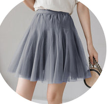 Load image into Gallery viewer, 2021 Spring Women Korean Sweet Mini Skirt Elegant Ladies Elastic Waist Mesh Casual Short Skirts Female