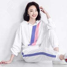 Load image into Gallery viewer, 2021 Spring autumn New Suit Women&#39;s Sportswear two-piece Sets Korean loose large size fashion sweater Hooded tops + casual pants