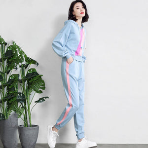 2021 Spring autumn New Suit Women's Sportswear two-piece Sets Korean loose large size fashion sweater Hooded tops + casual pants