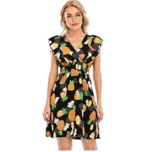 Load image into Gallery viewer, 2021 Summer Autumn Floral Print Beach Bodycon Dress Elegant Women Sundress Lace Clothes Party Dresses Vintage Gothic Harajuku