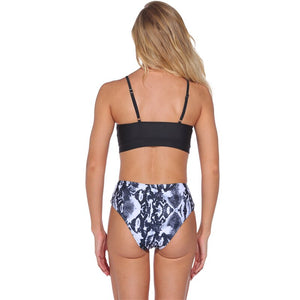 2021 Summer Beachwear Women Swimsuit Bikini Sexy Thin Sling Strapless Back Black And White Printing