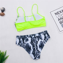 Load image into Gallery viewer, 2021 Summer Beachwear Women Swimsuit Bikini Sexy Thin Sling Strapless Back Black And White Printing