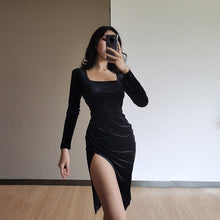 Load image into Gallery viewer, 2021 Summer Fashion Sexy Slim Women Party Black Vintage Boho Dresses Casual Long Dress Elegant Women&#39;s Ladies Gothic Harajuku