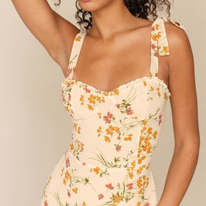 2021 Summer Floral Vintage Dress Women French Elegant Boho Beach Strap Mini Dresses Sexy Party Night Club Ladies Chiffon Dresses