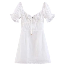 Load image into Gallery viewer, 2021 Summer French Retro Boho Slash Neck Mini Sexy White Women Dress Elegant Puff Sleeve Y2k Casual Party Beach Light Dress Robe