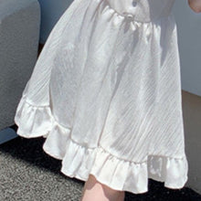 Load image into Gallery viewer, 2021 Summer Holiday Beach Spaghetti Strap Dresses Women Buttons Fashion Ruffles White Black Mini Robe Vestidos Vestido De Mujer