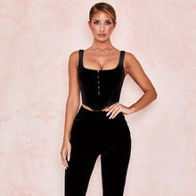 Load image into Gallery viewer, 2021 Summer Hot Style All Match Women&#39;s Solid Color Breasted Diamond Sexy Slim Crop Upper Outer Garment Sleeveless Tank