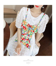 Load image into Gallery viewer, 2021 Summer Korean New Fashion White Chiffon Vintage Dress Fake Two-piece Bowknot Short Sleeve Sexy Party Mini Dress