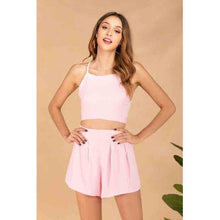 Load image into Gallery viewer, 2021 Summer New Bellyband Solid Color Halter Lace-Up Women&#39;s Shorts Suit