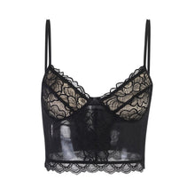 Load image into Gallery viewer, 2021 Summer New Fashion Personality Beautiful Lace Slim Zipper Sling Sexy V Neck Lace Short Backless Women&#39;s Top