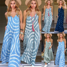 Load image into Gallery viewer, 2021 Summer New Sexy V-neck Sling Dress Sleeveless Loose Long Skirt Bohemian Print Casual Lazy Style Sleeveless Dress.