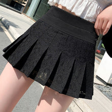 Load image into Gallery viewer, 2021 Summer New Style Miniskirt Women High Waist Lace Black White Sweet and Cute Student Skirt Fashion Pleated Skirt