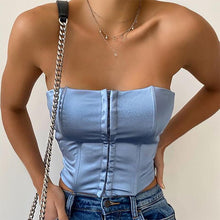 Load image into Gallery viewer, 2021 Summer New Style One Line Neck Bra Off Shoulder Women&#39;s Small Waistcoat With Beautiful Back Sexy Waistband Tank