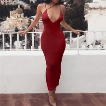 Load image into Gallery viewer, 2021 Summer Sexy Bodycon Solid Beach Peplum Strap Tank Mini Slip Dress For Women Sundress Designer Clothes Corset Party Dresses