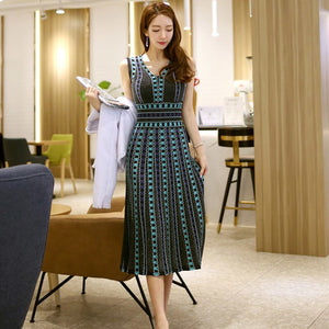 2021 Summer Sweater Dress Fashion Streetwear sleeveless Knit Dress slim Knit Dress vestidos de verano robe femme sukienka