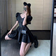 Load image into Gallery viewer, 2021 Summer Sweet White Vintage Dress Korea Women Elegant Puff Sleeve Slim Waist Party Mini Dress Female