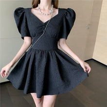 Load image into Gallery viewer, 2021 Summer Sweet White Vintage Dress Korea Women Elegant Puff Sleeve Slim Waist Party Mini Dress Female