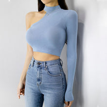 Load image into Gallery viewer, 2021 Summer T Shirt Women Elasticity T-Shirt Woman Clothes Tops Slim Tshirt Female Long Sleeve Crop Top Womens Sexy Canale Y2k