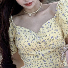 Load image into Gallery viewer, 2021 Summer Women Elegant Chic Puff Sleeve Mini Dress Sweet Floral Print Ruffle Robe Female Fashion Holiday Beach Korean Vestido