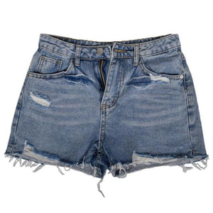 2021 Summer Women Fringed Jeans High Waist Fashion Streetwear Ripped Hole Straight Ladies Mini Denim Shorts Feminino