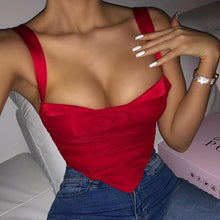 Load image into Gallery viewer, 2021 Summer Women&#39;s New Style Sleeveless Sexy Mesh Gauze Folds Exposed Umbilical Short Outer Wear Camisole Tank