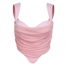 Load image into Gallery viewer, 2021 Summer Women&#39;s New Style Sleeveless Sexy Mesh Gauze Folds Exposed Umbilical Short Outer Wear Camisole Tank