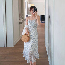 Load image into Gallery viewer, 2021 Summer Women&#39;s New Tight-Fitting Floral Suspender Skirt Off-The-Shoulder Dress Mid-Length Skirt Super Fairy Beach Outing