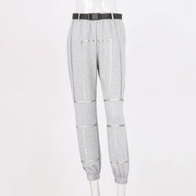 Load image into Gallery viewer, 2021 Summer Women&#39;s Pants Casual Sports Reflective Striped Sweatpants Loose Lady High Street Cropped Pants