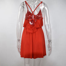 Load image into Gallery viewer, 2021 Summer Women &#39;s Sexy Lacing Bare back V-Neck Lace Dress White Beach Mini Slip Dress Green High Street Big Swing Skirt