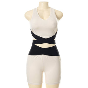 2021 Summer Women's Suit Vest Shorts Stretch Girl Pants Tight-Fitting Casual Lady Sweat Set Sexy