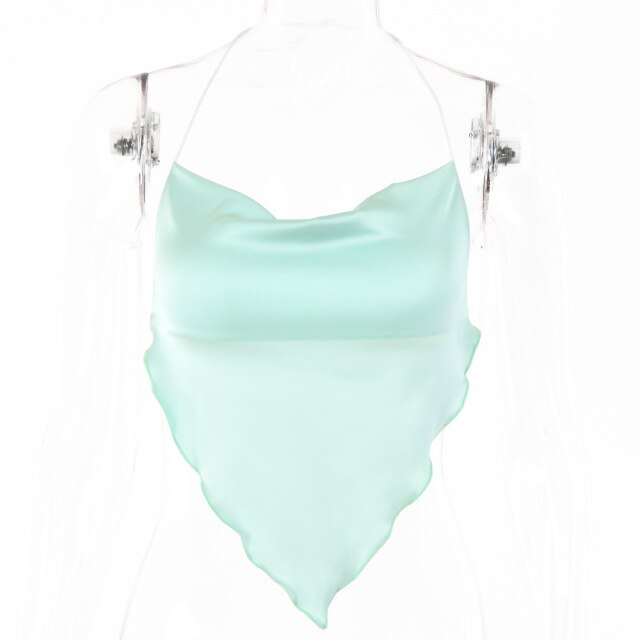 2021 Summertime New Style Vest Solid Color Women's Sexy Inverted Triangle Open Back Belly Band Tank Top For Ladies Fashion