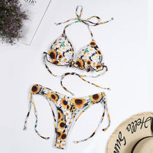 Load image into Gallery viewer, 2021 Sunflower Printed Bikini Set Sexy Swimwear Women Mujer Push Up Padded Biquini Bathers Bandage Bathing Suit Swimsuit Bikini