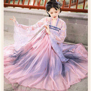 2021 Traditional Women Flower Hanfu Dress Ancient Chinese Costume Beautiful Dance Hanfu Originale Princess Tang Dynasty Robe