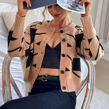 Load image into Gallery viewer, 2021 V-neck Knitted Cardigan Women Long Sleeve Female Sweater Coat Fashion Autumn Sweet Ladies Cardigans