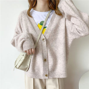 2021 Winter Women Cardigans Cashmere Sweater Knitted Jacket Girls Korean Chic Tops Woman's Sweaters jersey knit Cardigans