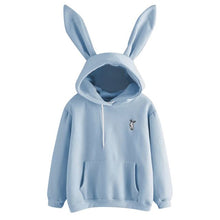 Load image into Gallery viewer, 2021 Women Cute Bunny Embroidered Hoodie Girl Bunny Ears Sweatshirt Fashion Long Sleeve Sweatshirt Pullover New Trendy Top