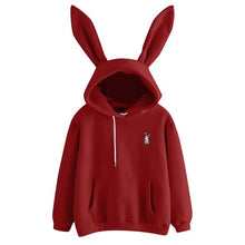 Load image into Gallery viewer, 2021 Women Cute Bunny Embroidered Hoodie Girl Bunny Ears Sweatshirt Fashion Long Sleeve Sweatshirt Pullover New Trendy Top