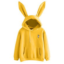 Load image into Gallery viewer, 2021 Women Cute Bunny Embroidered Hoodie Girl Bunny Ears Sweatshirt Fashion Long Sleeve Sweatshirt Pullover New Trendy Top
