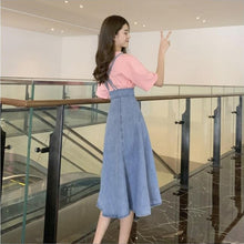 Load image into Gallery viewer, 2021 Women Denim High Waist Skirt   Overalls  Maxi  Jean Skirt