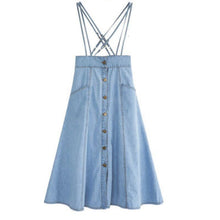 Load image into Gallery viewer, 2021 Women Denim High Waist Skirt   Overalls  Maxi  Jean Skirt