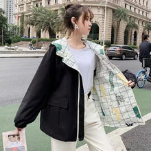 Load image into Gallery viewer, 2021 Women Jackets Spring Autumn Plus Size Blue Jean Patchwork Jacket Jeans Coat Students Cropped Oversized Denim Top Gothic
