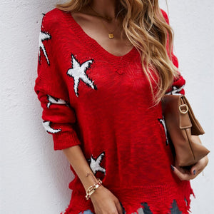 2021  Women Red Knitted Thin Sweater Fashion Oversized Pullovers Ladies Autumn Winter Loose Sweaters Korean Jumpers Sueter Mujer