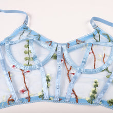 Load image into Gallery viewer, 2021 Women&#39;s Lace Embroidered Underwear Sexy Sensual Lingerie Bralette Bra and Panty Set Mesh See-through Erotic Thong Set