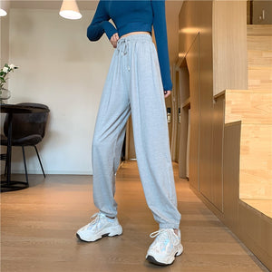 2021 Women's Pants Cost-Effective Sports Casual Pants High Waist Slimming Hundred Plain Trousers Female Street Wear Clothing