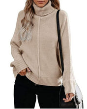 Load image into Gallery viewer, 2021 autumn/winter new European and American high collar loose OL commuter knitwear large fashion sweater women