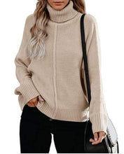 Load image into Gallery viewer, 2021 autumn/winter new European and American high collar loose OL commuter knitwear large fashion sweater women